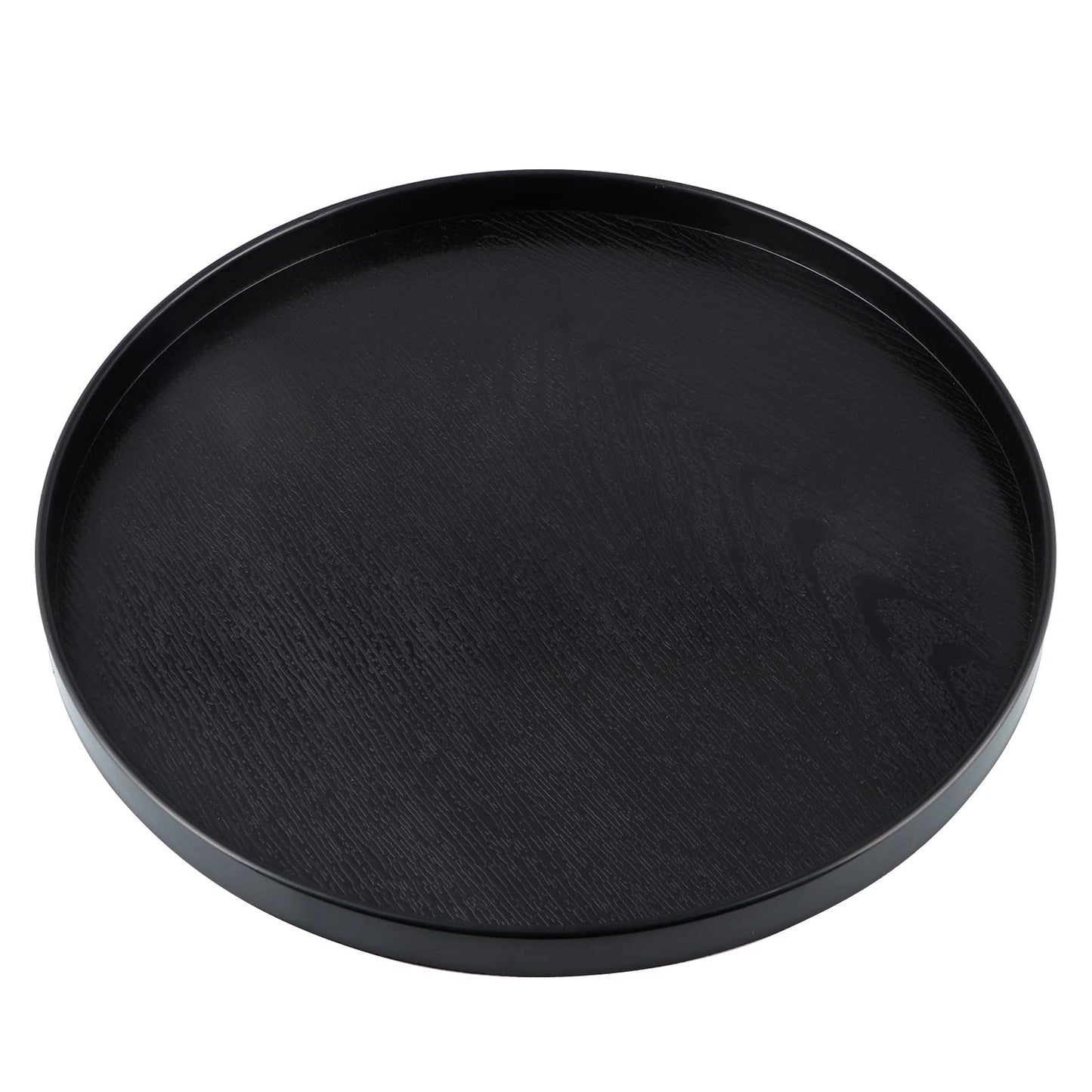 MDLUU Plastic Serving Tray, 13" Ottoman Tray, Round Butler Tray for Breakfast in Bed, Coffee Table Decor, Party