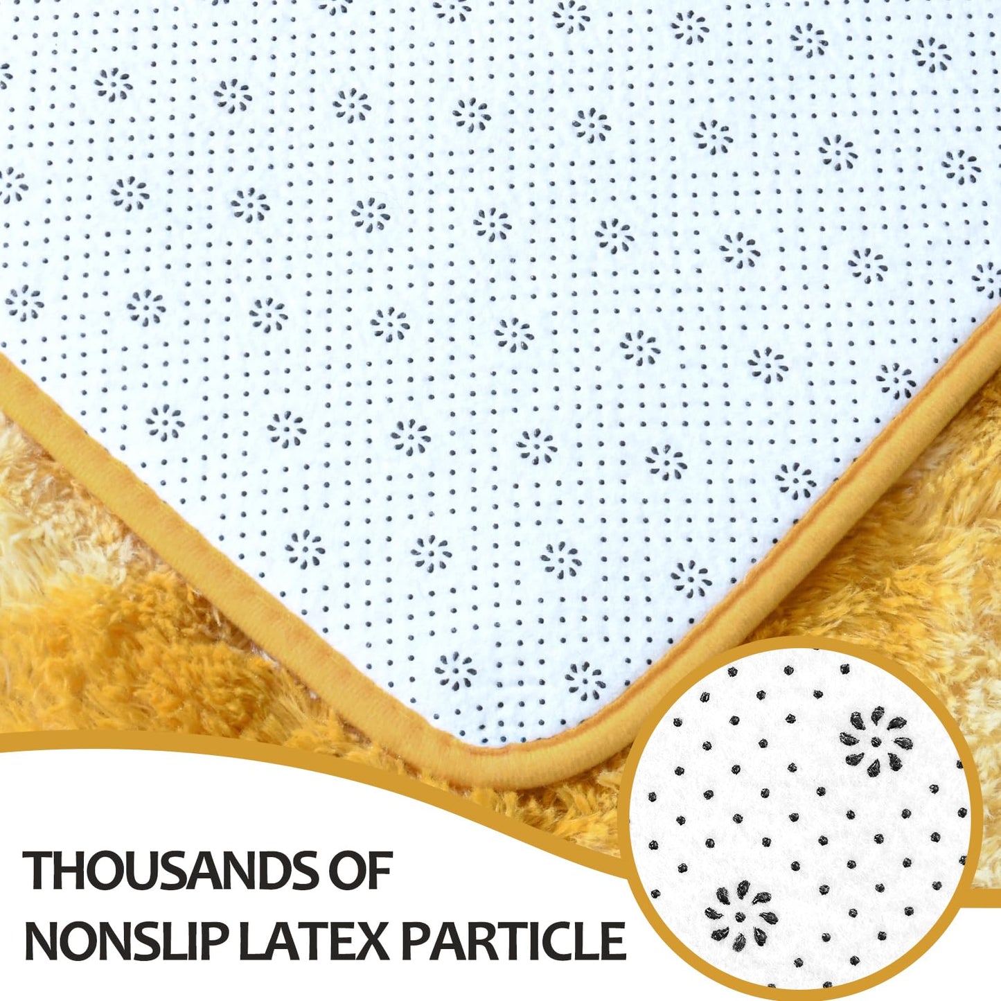 Hutha 5x8 Large Area Rugs for Living Room, Super Soft Fluffy Modern Bedroom Rug, Tie-Dyed Orange Yellow Indoor Shag Fuzzy Carpets for Girls Kids Nursery Room Home Decor