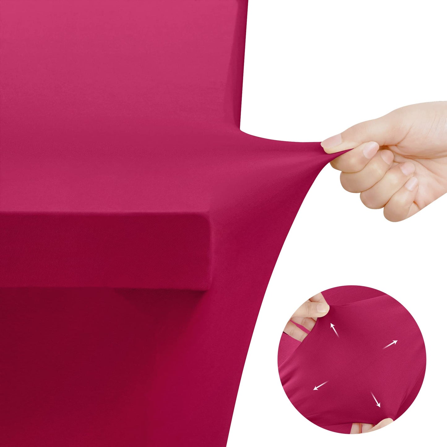 Utopia Kitchen Spandex Tablecloth 10 Pack [6FT, Fuchsia] Tight, Fitted, Washable and Wrinkle Resistant Stretch Table Cloth Rectangle Cover for Trade Show, Weddings & Parties [72Lx30Wx30H Inch]