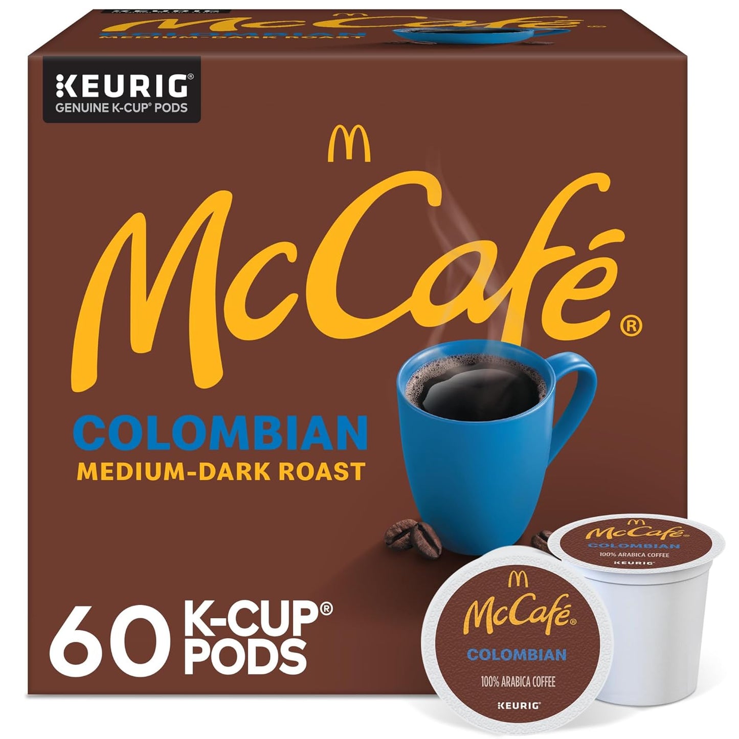 McCafe Colombian Coffee Pods - Medium Roast Single Serve K-Cup | 60 Count (6 Packs of 10)