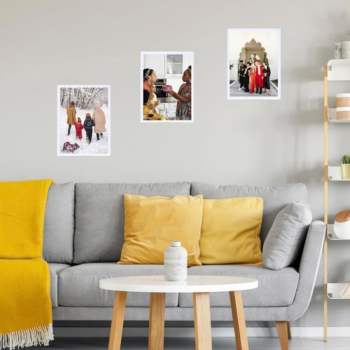 JCJMY 12x17 Picture Frame - White Wall Mount for Horizontal or Vertical Display | Durable Shatter-Resistant Plexiglass