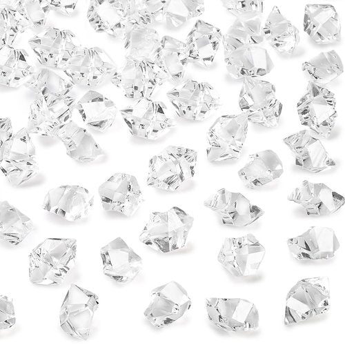 DomeStar Fake Ice, 150PCS Fake Diamonds, Plastic Diamonds Acrylic Rocks Vase Fillers for Centerpieces Wedding Party Table Scatter Food Display