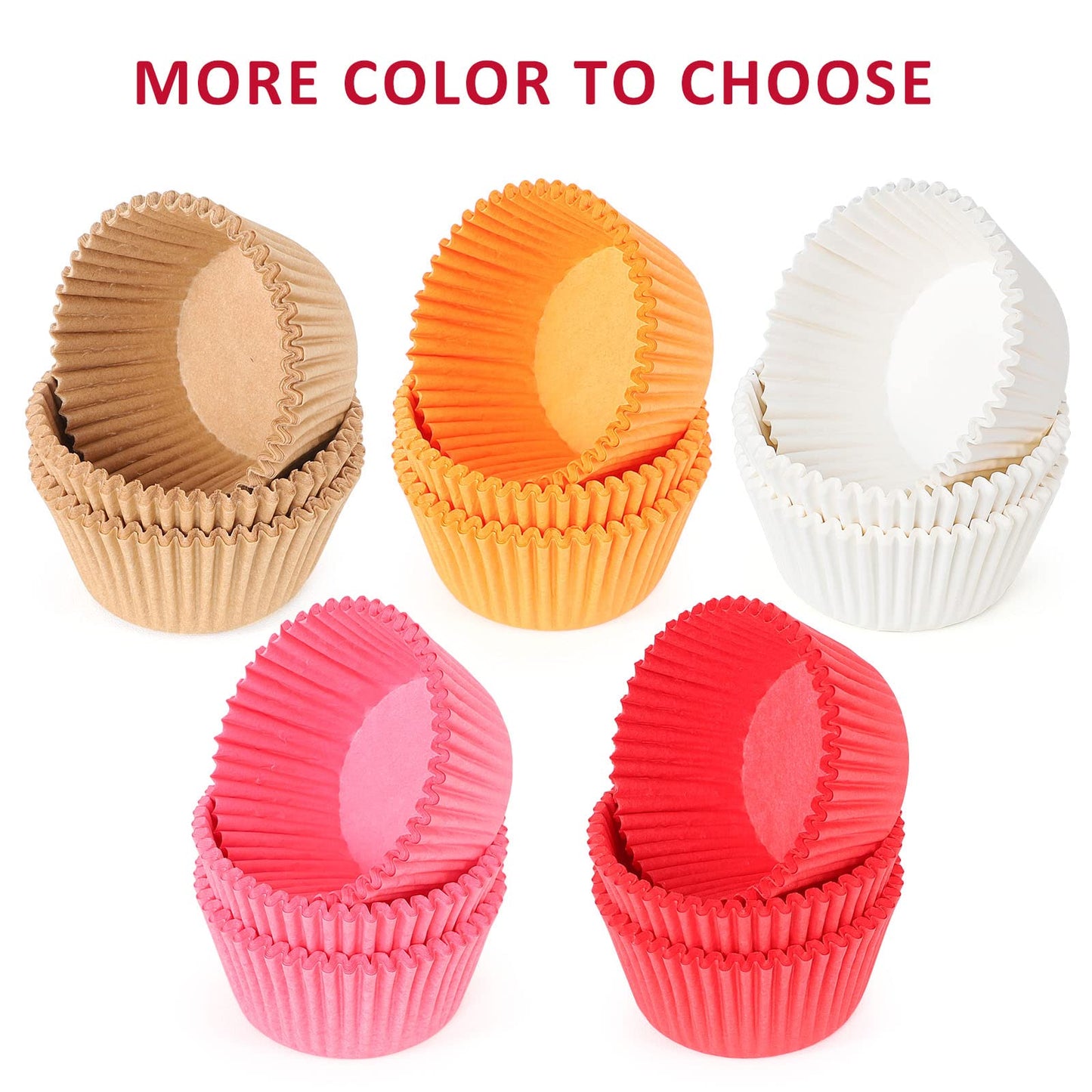 Caperci Standard Orange Cupcake Muffin Liners 500-Count, No Smell, Food Grade & Grease-Proof Paper Baking Cups (Orange)