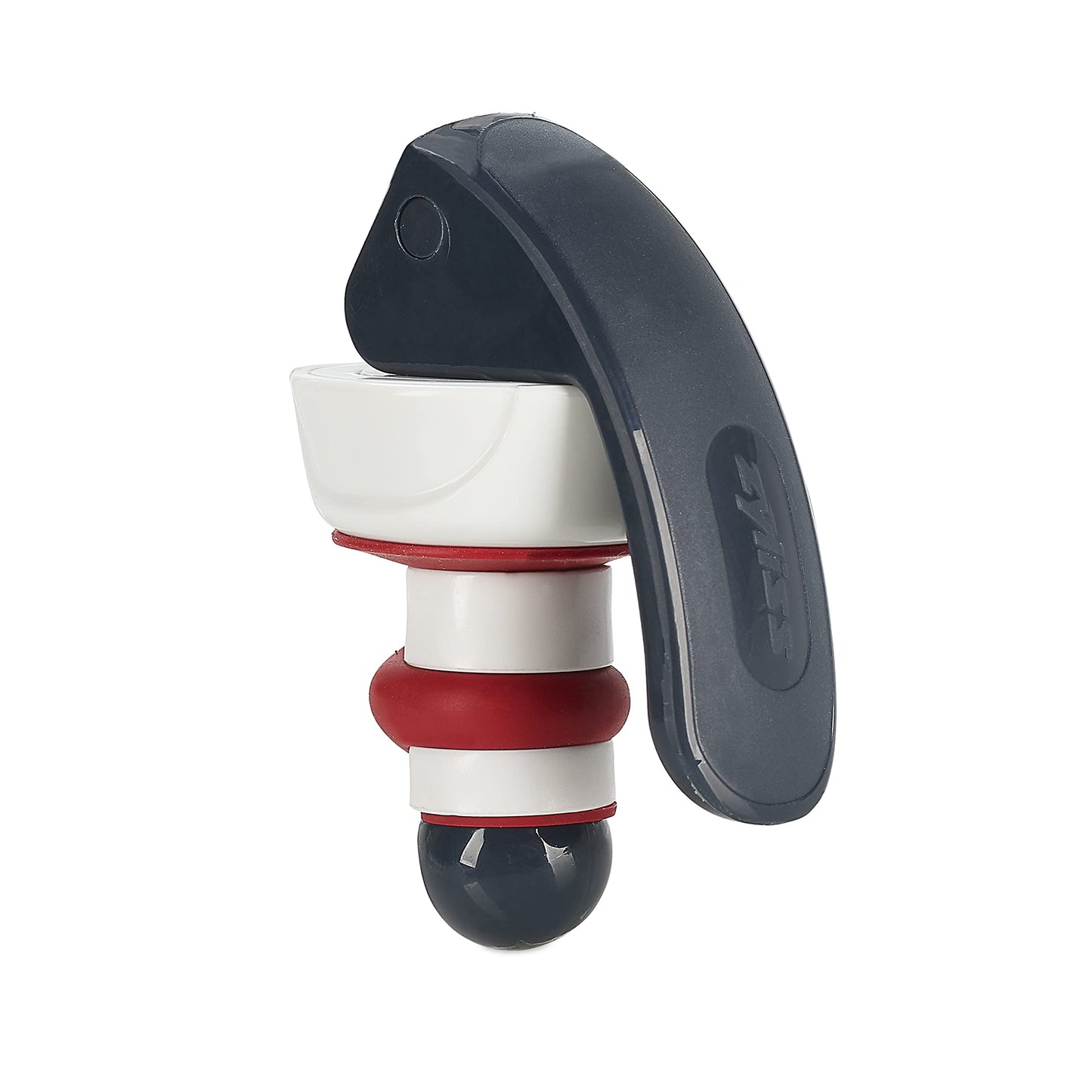 Zyliss Easy Seal Bottle Stoppers – Leak-Proof Wine and Champagne Stoppers with Long Easy-Lock Handle, Comfortable Grip, Airtight Seal, Modern Design in Gray and Red, Durable and Dishwasher Safe