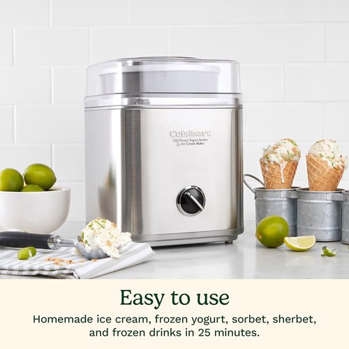 Cuisinart Ice Cream Maker - 2-Quart Fully Automatic Machine for Ice Cream, Sorbet & Yogurt | Silver