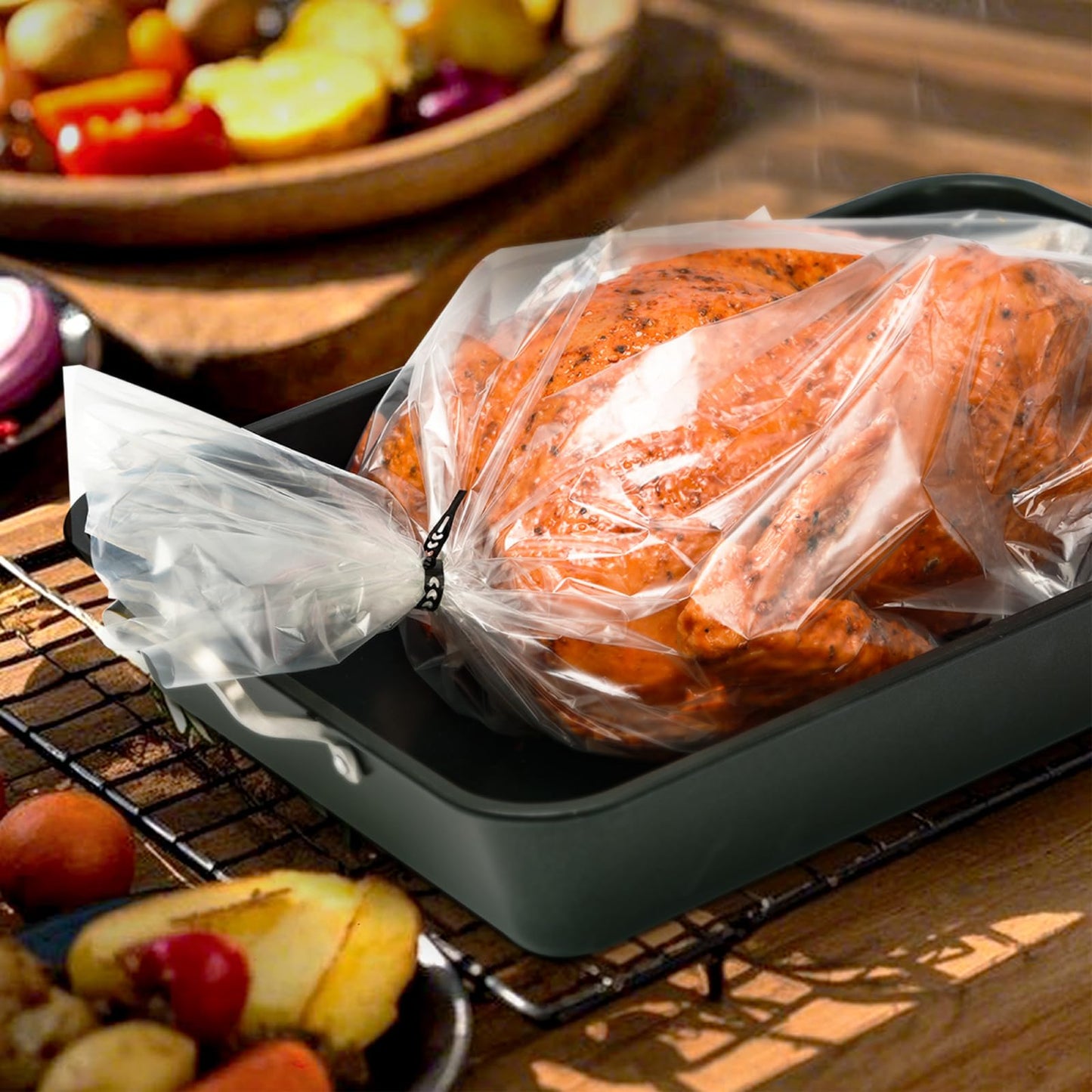 Oasier Multipurpose Turkey Oven Bags, Holds Up to 24 Pounds, 10 Count, Large Turkey Size 19" x 23.5", Oven Cooking Bags for Roasting, Baking, Preserving, Harvest Storage, Odor Proof