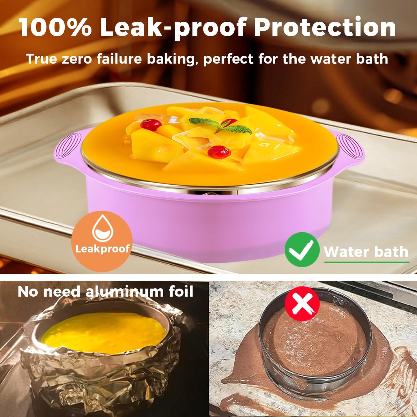 304 Stainless Steel Springform Pan 9 Inch Nonstick, Leakproof Cheesecake Pan with Removable Bottom, Spring Form Pan for Cheesecake with Protector, 9 Inch Springform Pan for Cheesecake with 50Pcs Paper