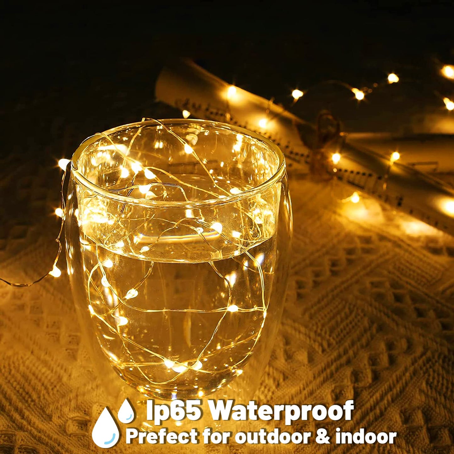 Yiaht 24 Pack Fairy Lights Battery Operated String Lights 7 Feet 20 Led Waterproof Christmas Lights Silver Wire Firefly Starry Moon Lights for Bedroom DIY Party Wedding Patio Christmas