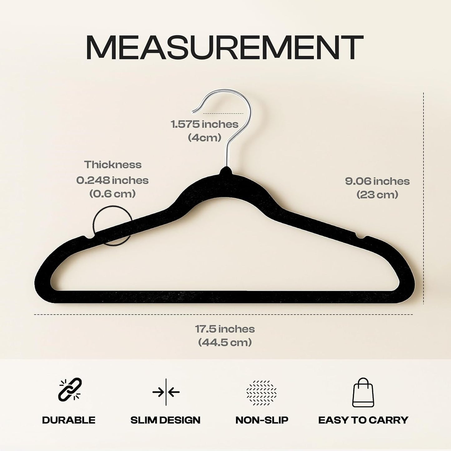 Utopia Home Velvet Hangers - Luxury Non-Slip Slim Coat & Pant Hangers, 30 Pack, Black