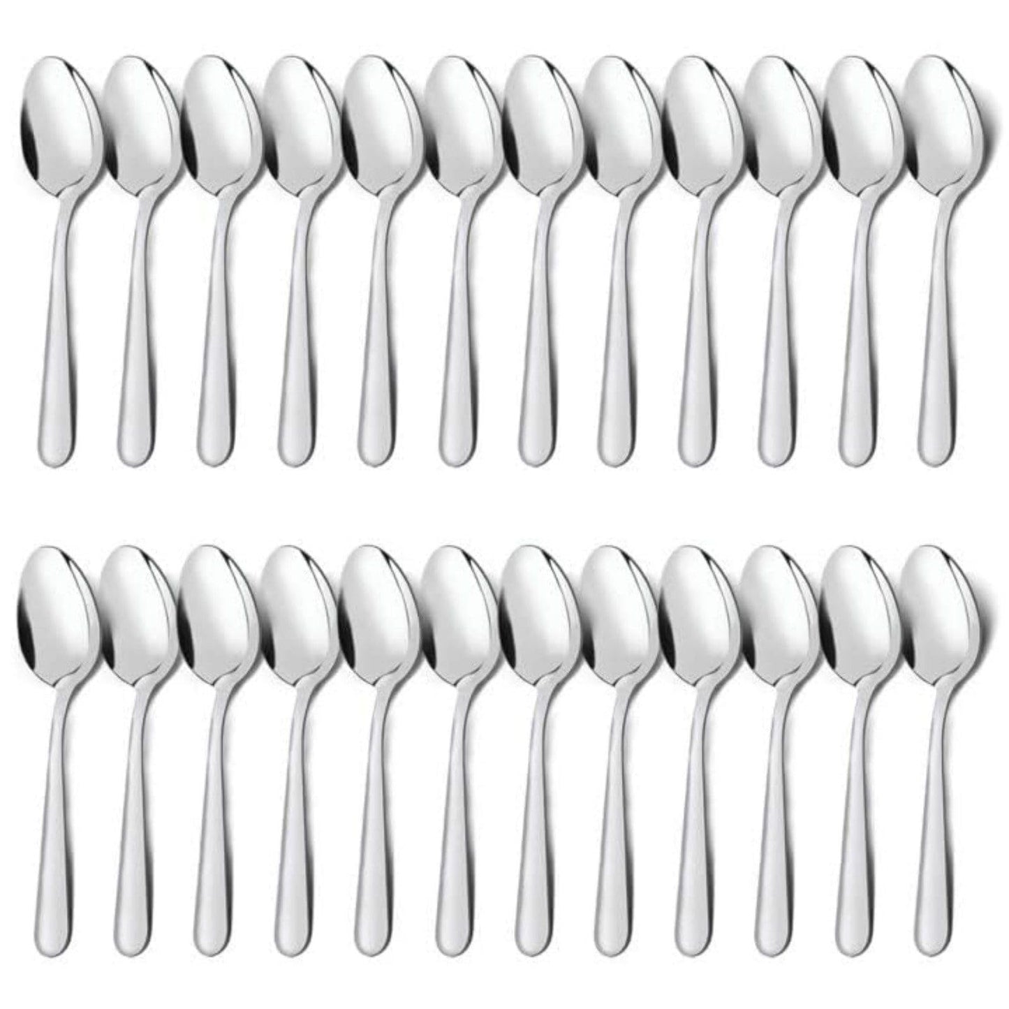 Unokit 24-Piece Tea Spoons Set Silverware - 6.7 inch Stainless Steel Spoon, Dessert, Table, Silverware Spoons Only for Home, Kitchen or Restaurant - Mirror Polished, Dishwasher Safe