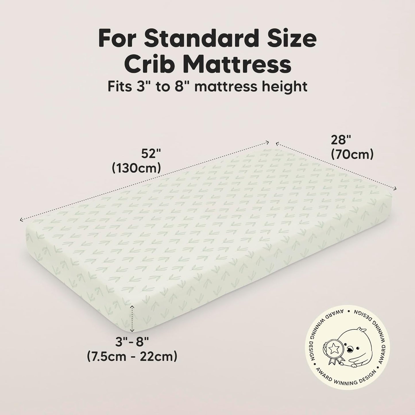 KeaBabies Baby Crib Sheets - Soft & Cozy 2-Pack Viscose Bamboo Fitted Mattress Covers | 52x28, Neutral Design