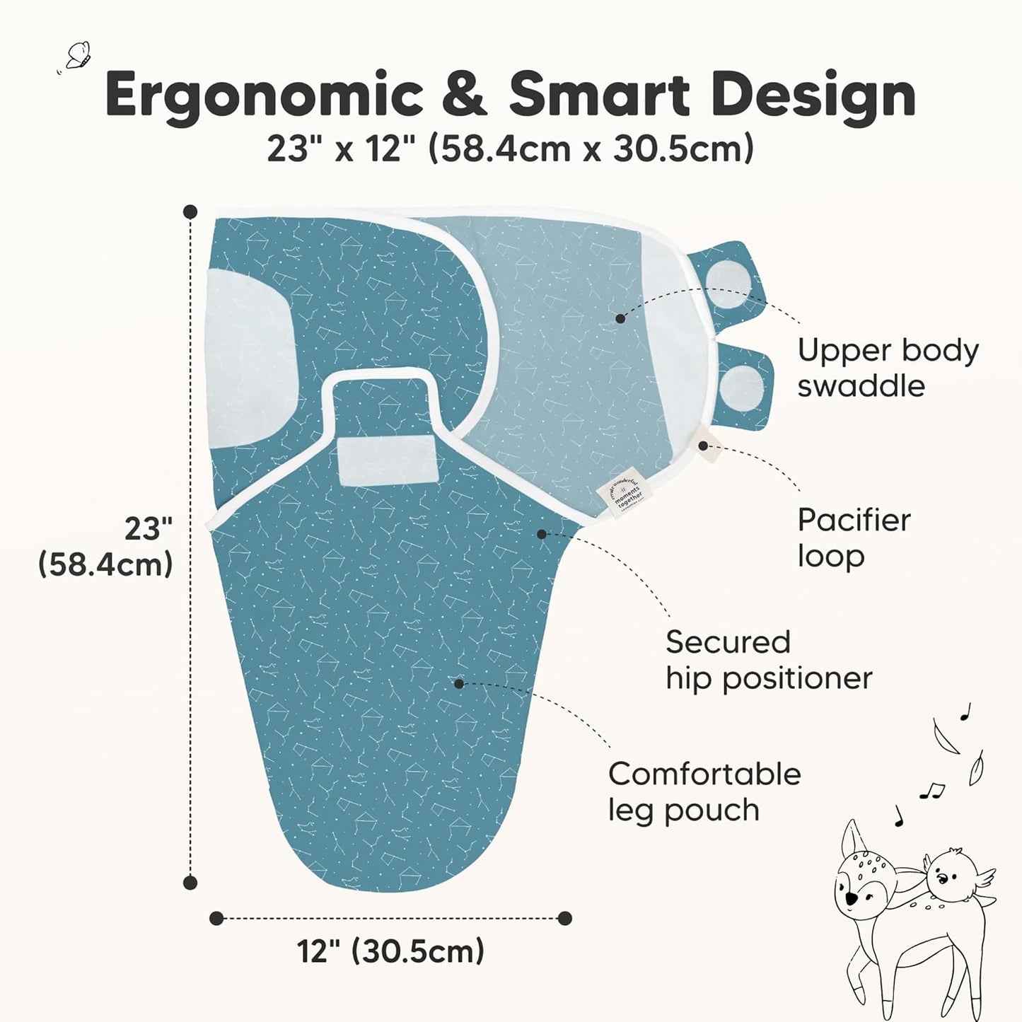 Organic Baby Swaddle Sleep Sacks by 3-Pack | Soft & Snug for Newborns 0-3 Months - Galaxy Design