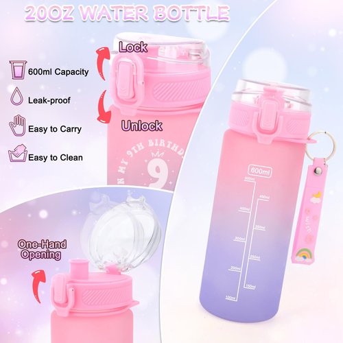 Gifts For 9 Year Old Girls, 9 Year Old Girl Birthday Gifts 9th Birthday Gift For Girls Ideas For Daughter Niece Sister Granddaughter Cool Things For 9Year Old Girl Gifts Water Bottle And Baseball Cap