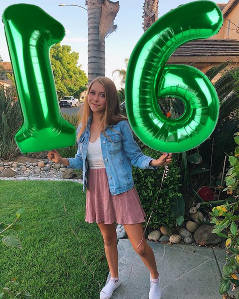 Number 0 Balloons - 40 Inch Dark Green Birthday Decorations for Milestone Events & Baby Showers