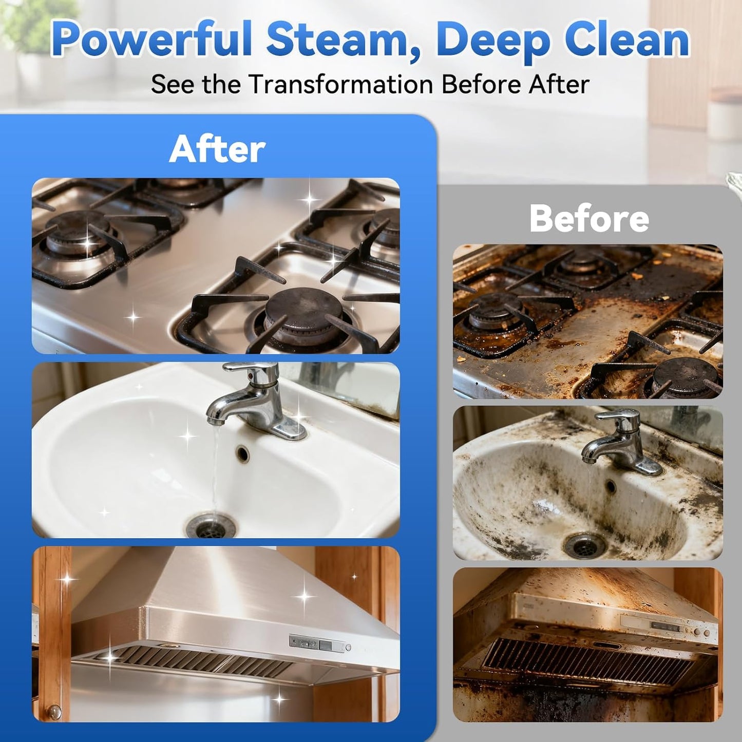 Skiennix Steam Cleaner - 2500W High-Pressure Steamer with 1.4L Tank & 14 Accessories | Fast Heat-Up in 15s