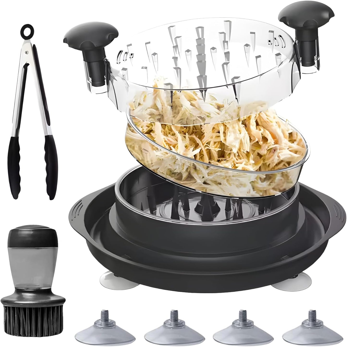 Skiennix Chicken Shredder - Heavy Duty 11.8” Tool for Quick Meat Shredding | Non-Slip Pads & Dishwasher Safe