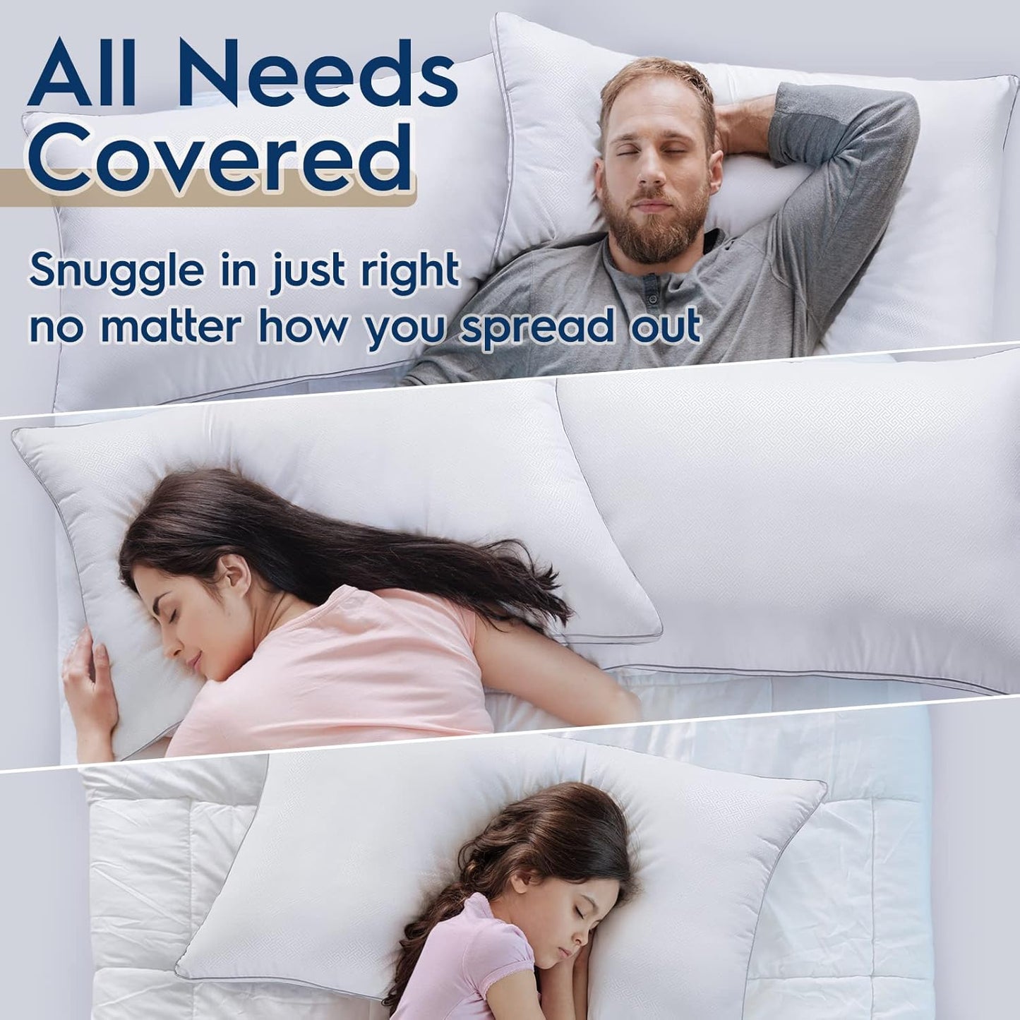 Viewstar Bed Pillows - Hotel Quality Cooling Down Alternative | Set of 2, King Size for All Sleep Positions