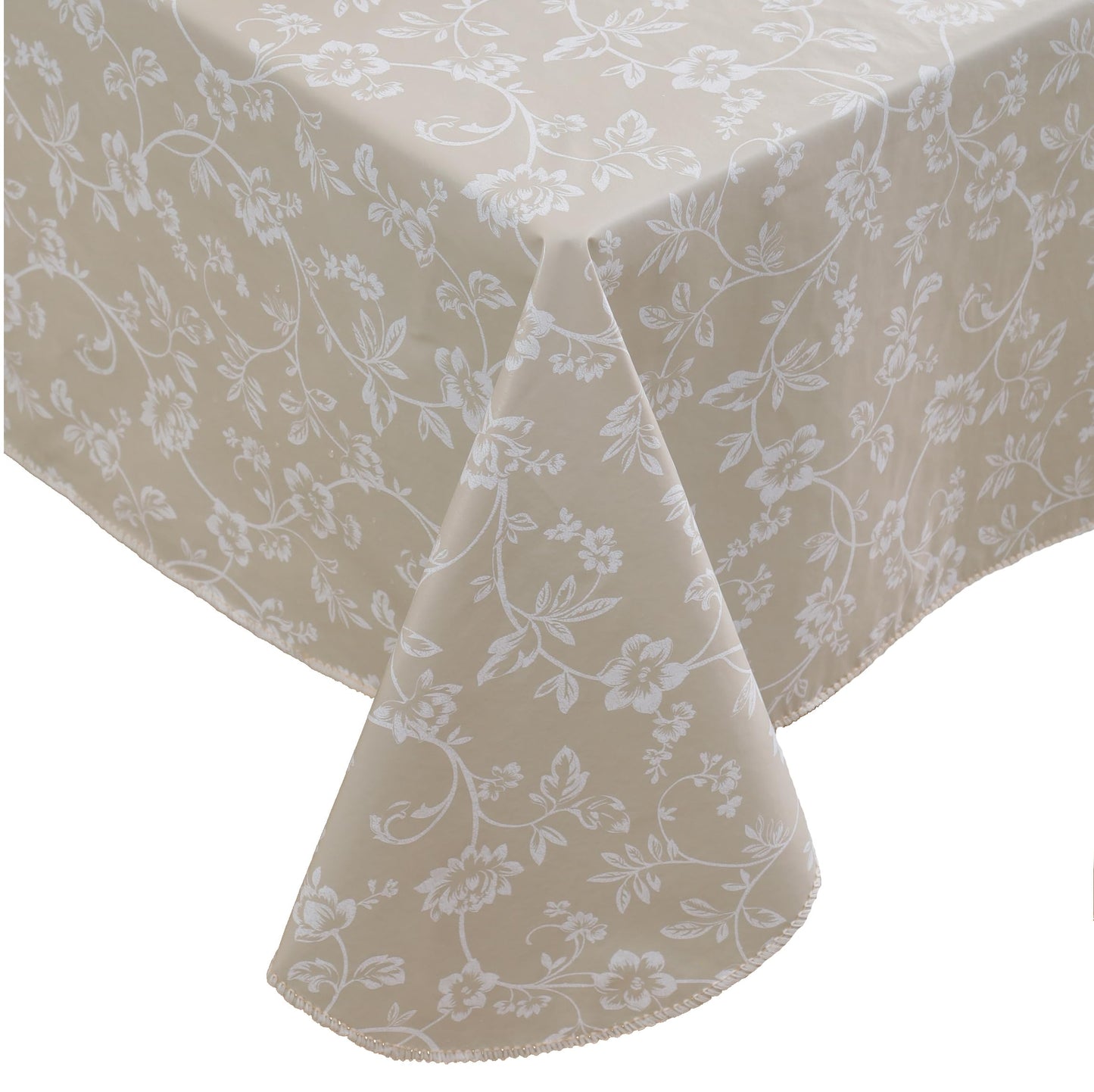 Heavy Duty Vinyl Tablecloth with Flannel Backing Waterproof Oil-Proof Plastic Table Cloth Stain-Resistant Wipeable Rectangle or Square Table Cover for Indoor and Outdoor (Red Flower,54x54 Inch)