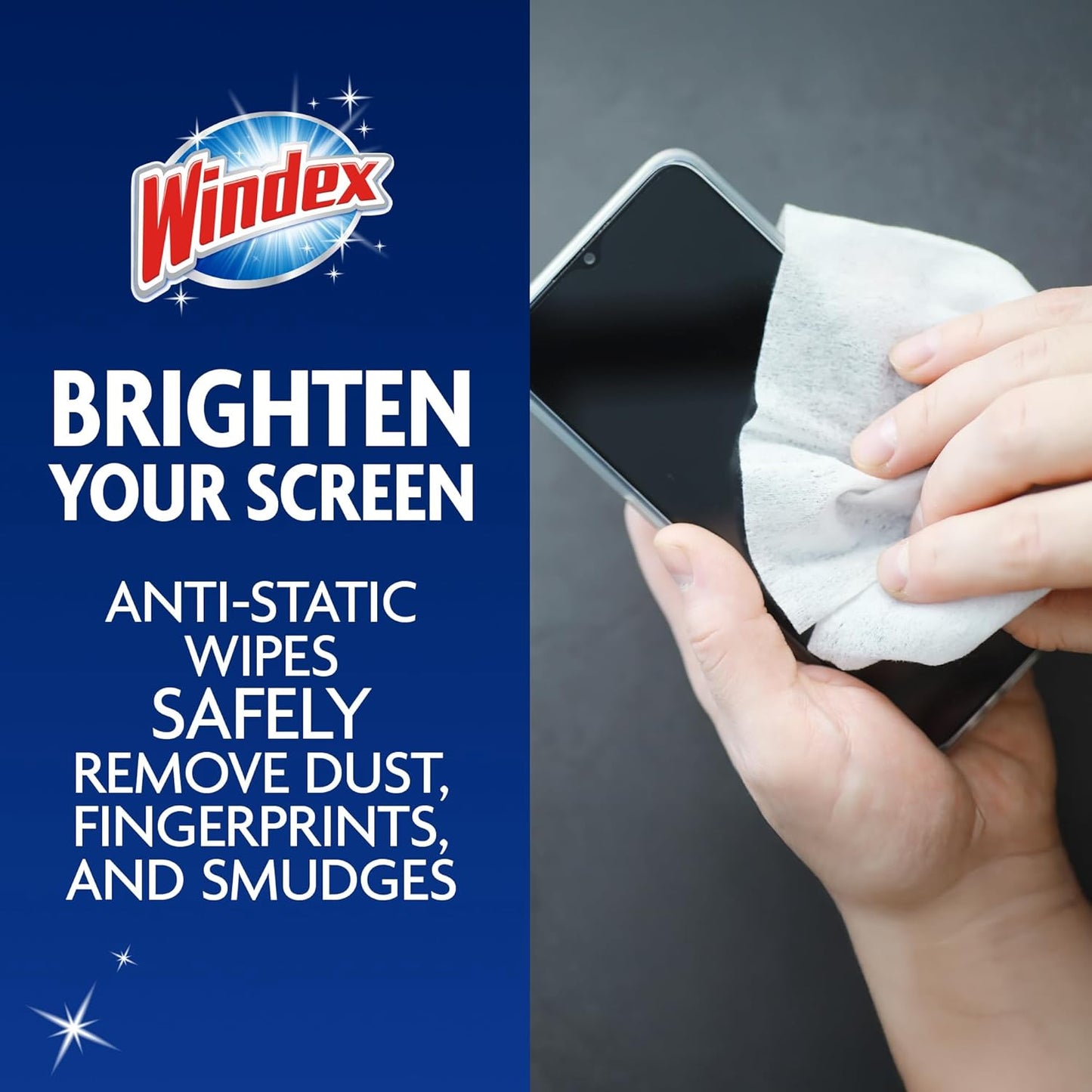 Windex Electronic Cleaning Wipes - Pre-Moistened Screen Wipes for TVs & Phones | 25 Count (Pack of 3)