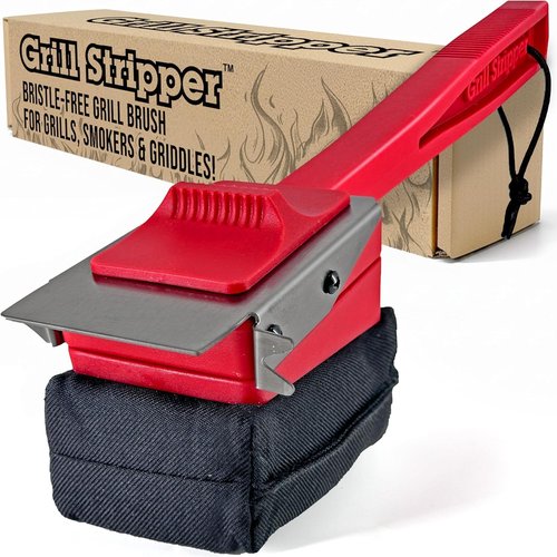 GRILL STRIPPER Bristle-Free Grill Brush - Patent-Pending Triple Scraper & Dishwasher Safe Design