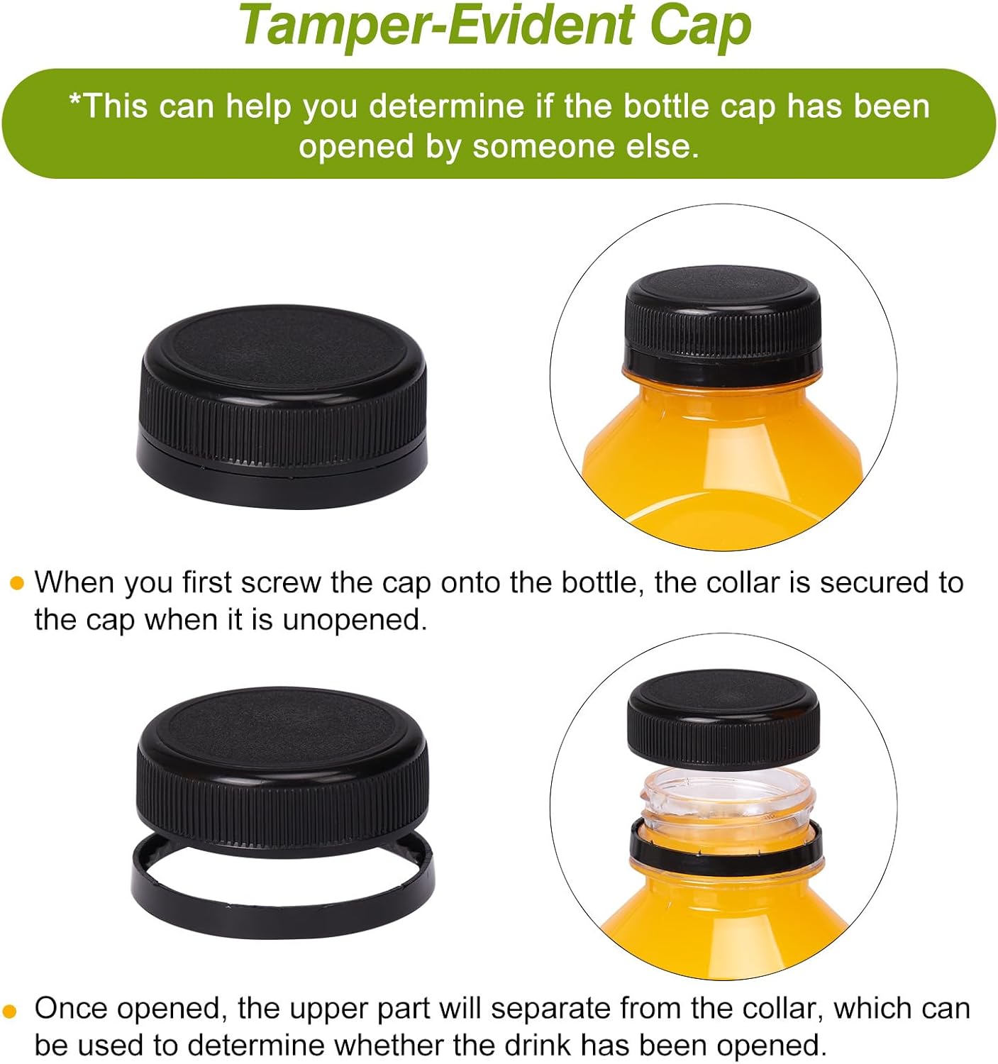 TOMNK 12oz Reusable Juice Bottles - 12pcs Plastic Containers with Caps, Labels, Funnel & Brush