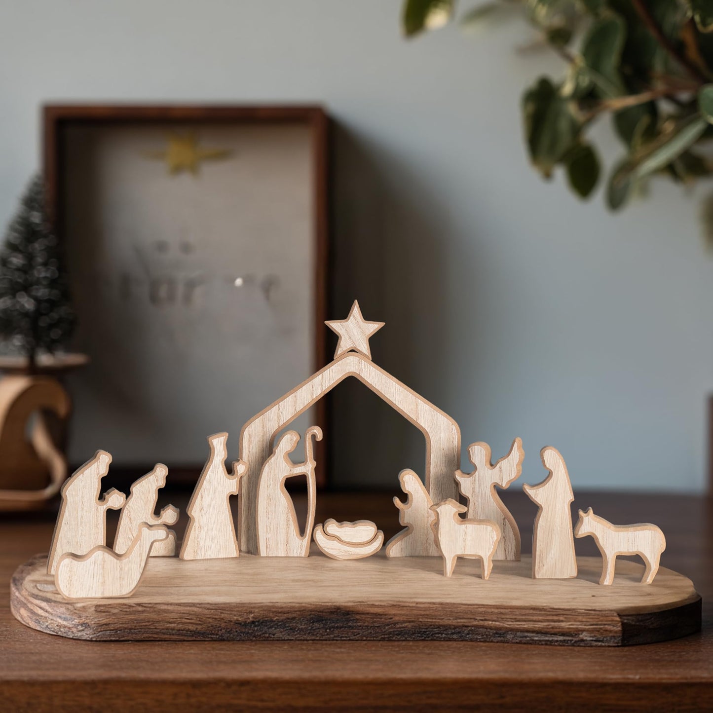 NEROSUN Empty Tomb Easter Scene and Cross Decoration, Ceramic Resurrection Scene Cross Jesus Tomb Decor, Christmas Decoration Jesus Nativity Scene for Religious Home Office Tabletop Christian Gifts