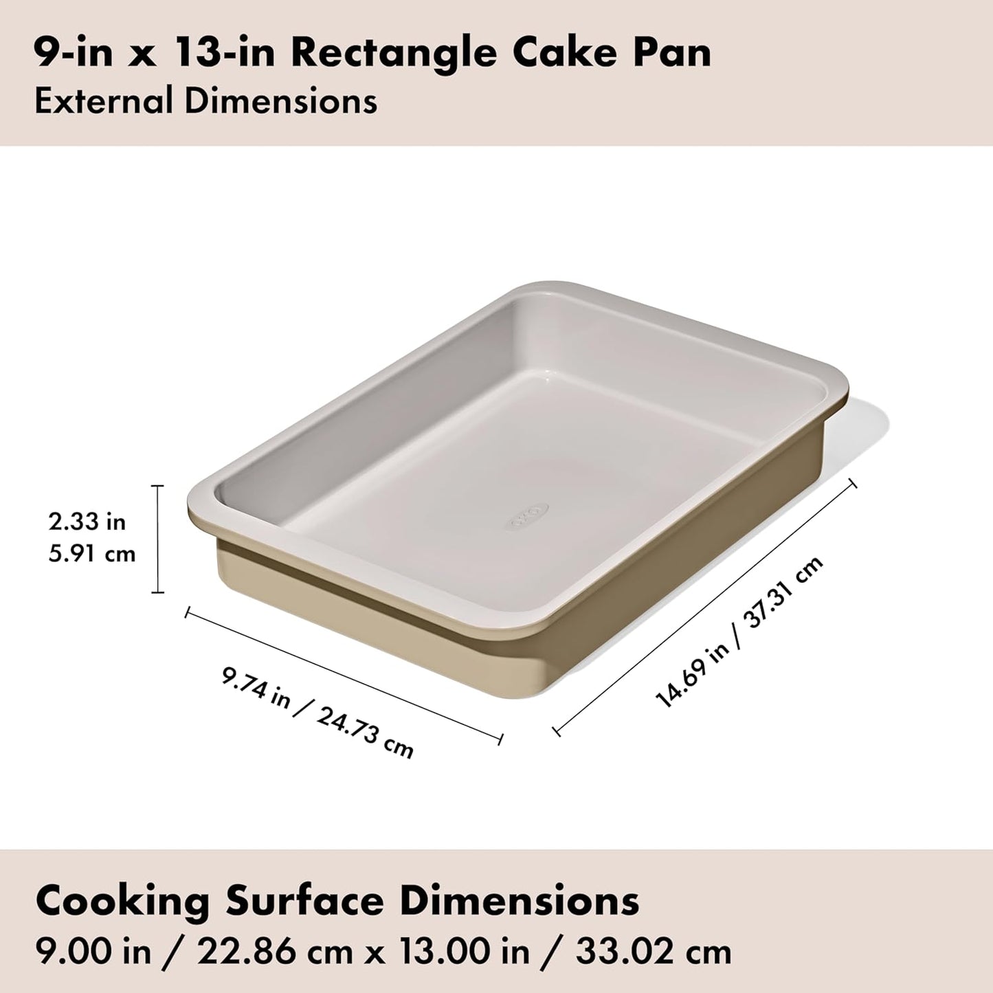 OXO Good Grips Cake Pan - Non-Stick Pro Ceramic Coated Metal | 9” x 13” for Perfect Biscuits