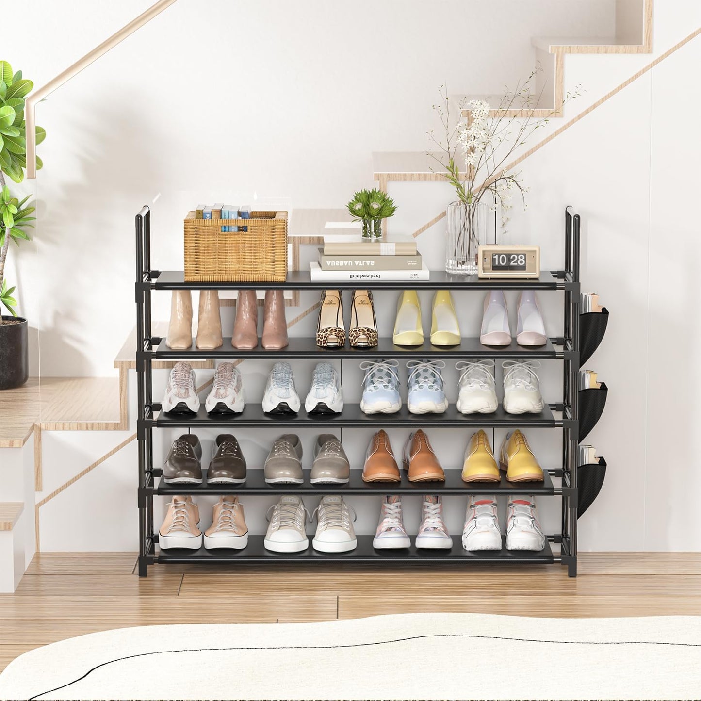 OYREL 5-Tier Shoe Organizer Rack - Space-Saving Shoe Holder for Closet, Entryway, Garage | Holds 20-25 Pairs