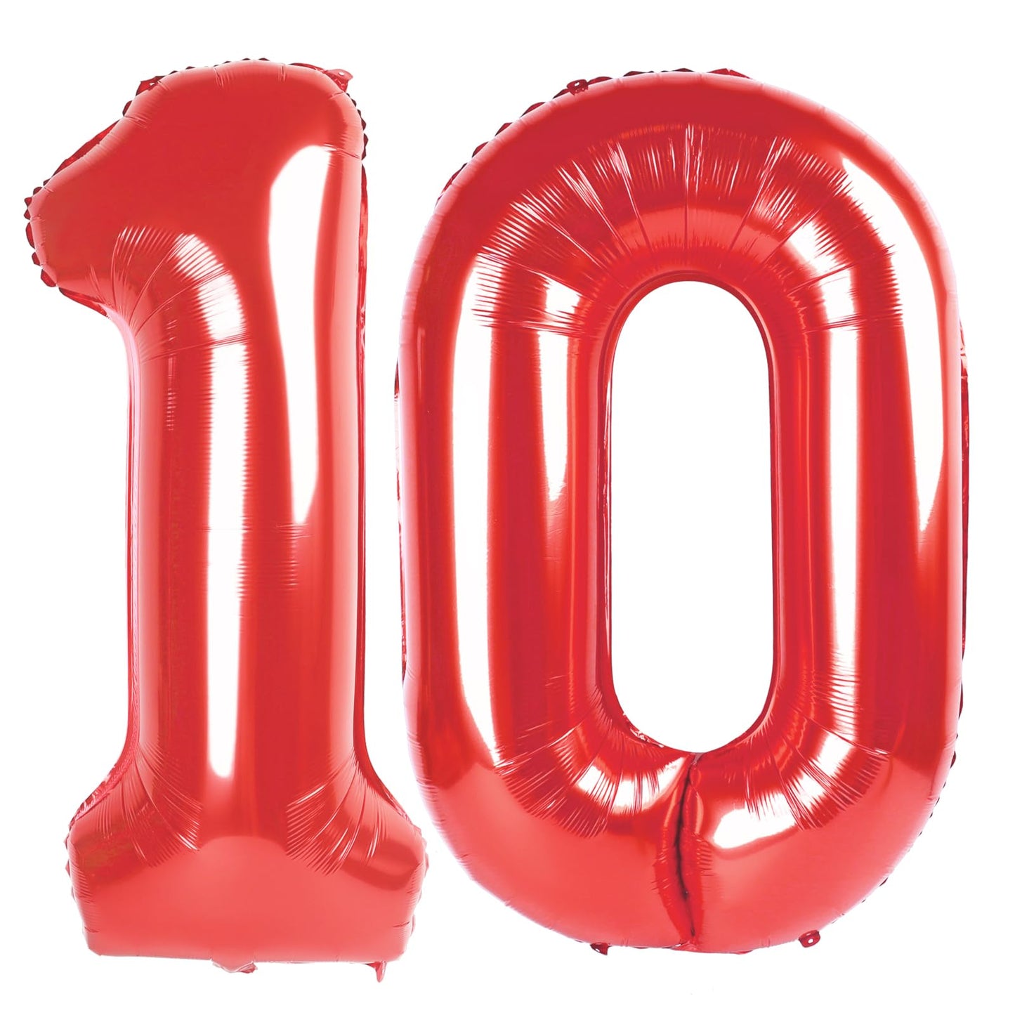 Red Number 10 Balloon 40 inch, 10 Number Balloons, 10th Red Birthday Decorations, 10 Year Old Girls Boys Party Supplies
