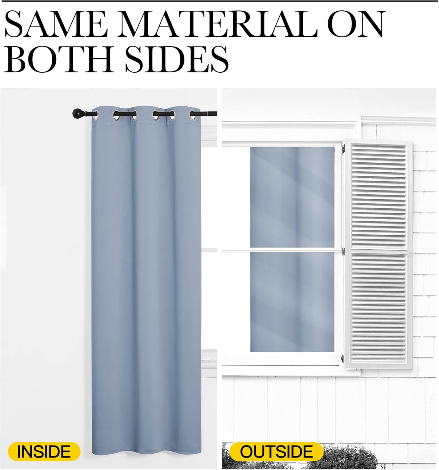 NICETOWN Vintage Blue Blackout Curtains - Thermal Insulated Drapes for Large Windows | 120" Length, 2 Panels, 55" Wide