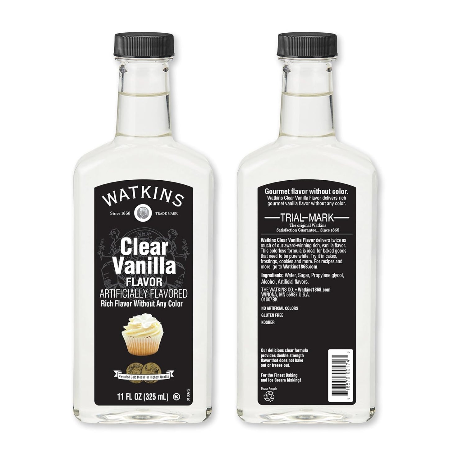 Watkins Clear Vanilla Flavor - 11 Fl. Oz. Bottle for Baking & Cooking | Natural Taste Enhancer