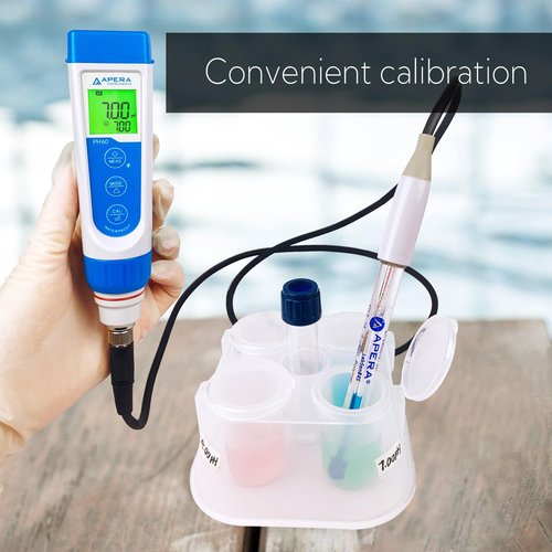 Apera Instruments PH60-SA Handheld pH Meter Tester Kit with LabSen 845 ATC pH Electrode for Lab-Grade pH Measurement in Strong Alkaline or High Salinity Water Solutions