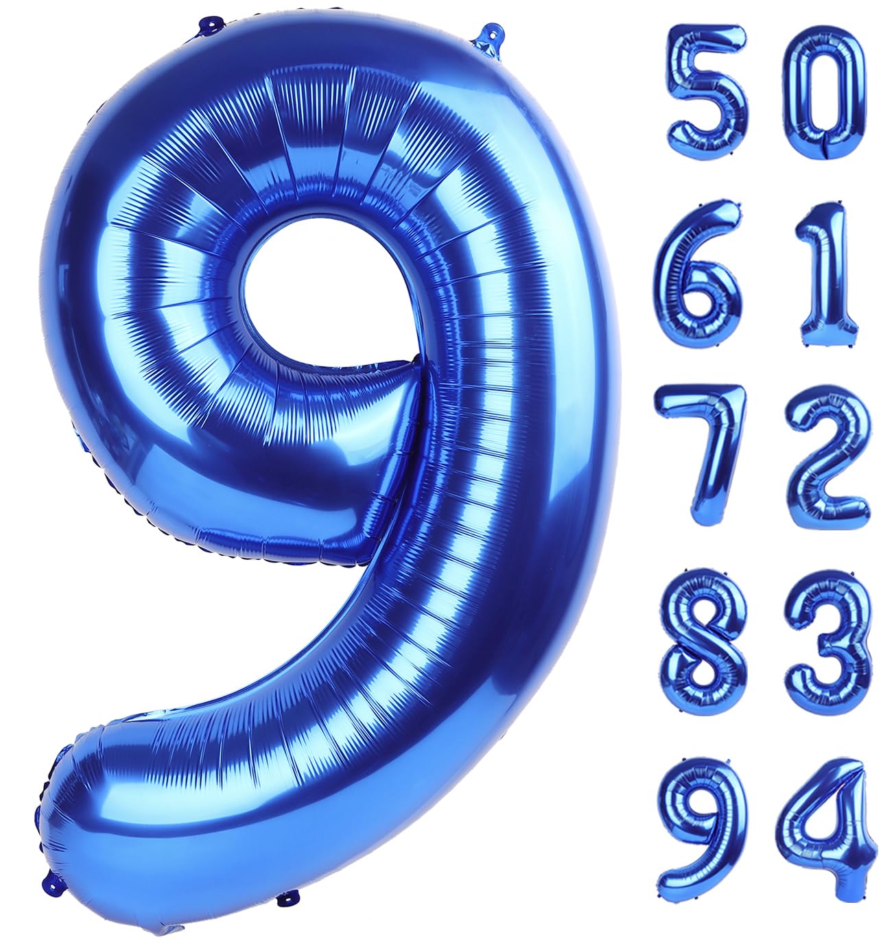 Navy Blue 9 Balloon, Number Balloon 40 Inch, Blue Party Decorations, Giant Birthday Decorations for 9th 19th 29th 90th, Number 9 Balloon