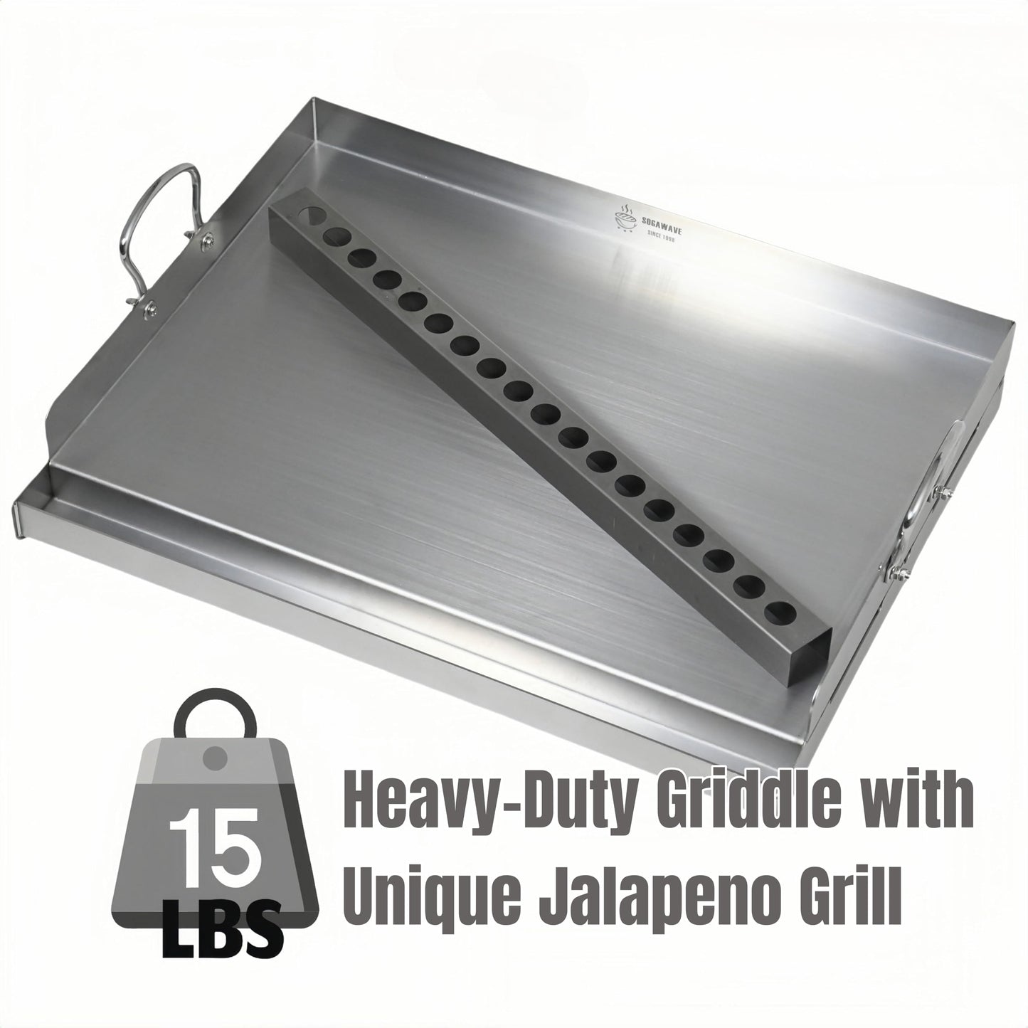 Universal Stainless Steel Flat Top Griddle Insert for Gas & Charcoal Grills – Nonstick, Even Heating & Easy Clean, Includes Turner & Scraper, Ideal for Outdoor BBQ, Tailgating & Camping, 23" x 16"