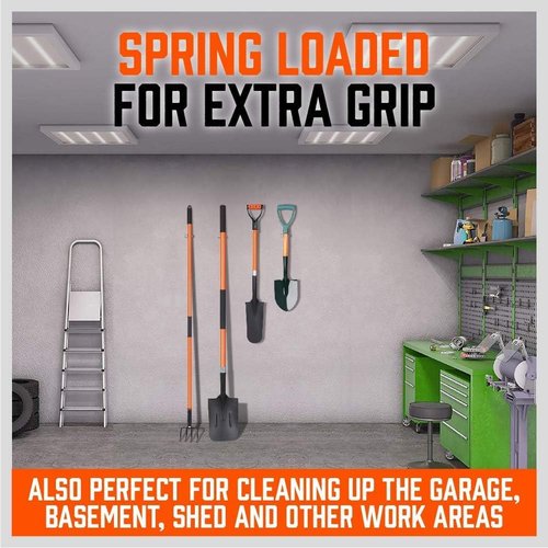 HORUSDY 10-Pack Spring Grip Mop and Broom Holder - Durable Storage Solution for Tools & Cleaners