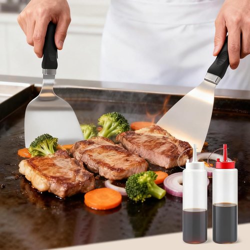 Blackstone Griddle Accessories Kit - 28-Piece Hibachi Tools Set with Spatula, Burger Press & Trivet Mat | Perfect BBQ Gifts for Men