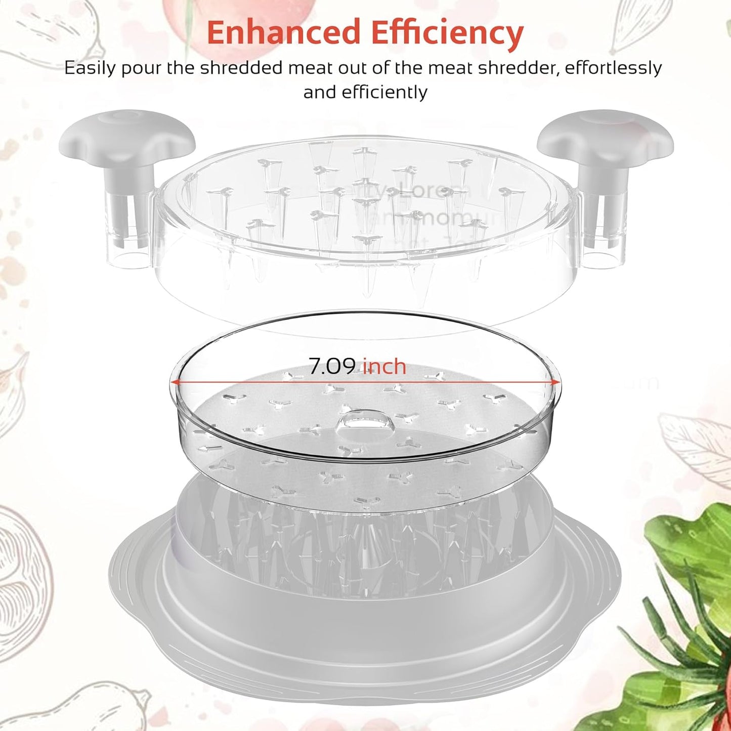 SURETIVIAN Chicken Shredder Plate - 7.09-Inch Removable Tray for Easy Meat Shredding