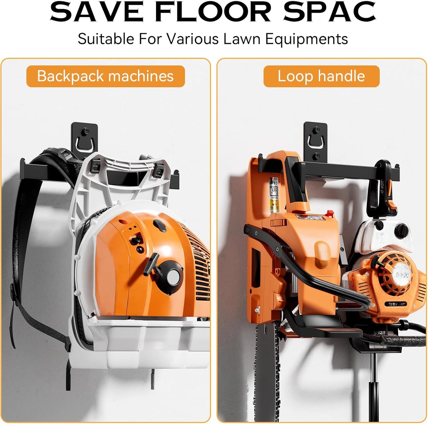Backpack Leaf Blower Hanger by Heary Duty | Heavy-Duty Wall Mount for Garage Storage & Lawn Care Accessories