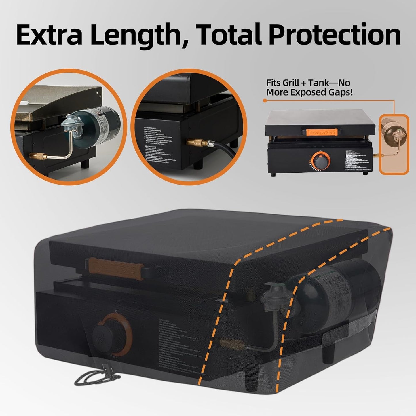 NOELIFE Grill Cover - Waterproof & Windproof Protection for 17-Inch Blackstone Griddle