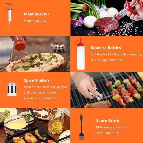 Blackstone Griddle Accessories - 30PCS Grilling Set with Spatula, Basting Cover & Egg Rings for BBQ & Camping