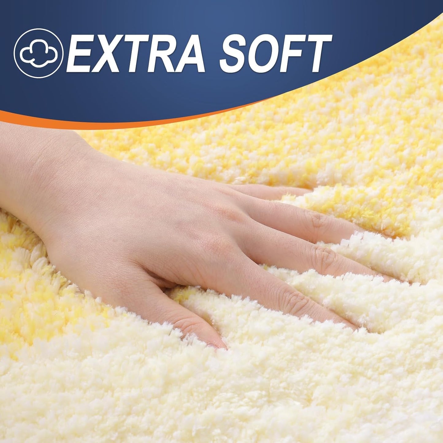 OLANLY Bathroom Runner Rug - Extra Soft Microfiber Mat 47x17 | Quick-Dry, Washable, Rubber Backing, Yellow