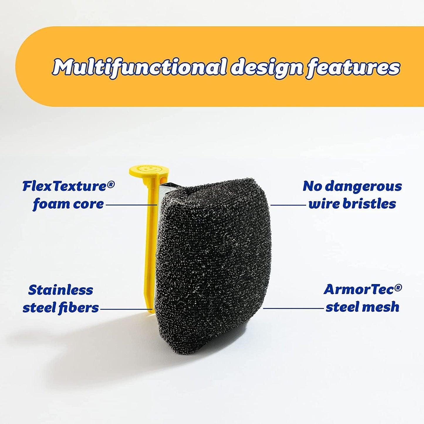 Scrub Daddy BBQ Daddy Refill Heads - Wire Bristle-Free BBQ Cleaning Brush with Scraper & Bottle Opener