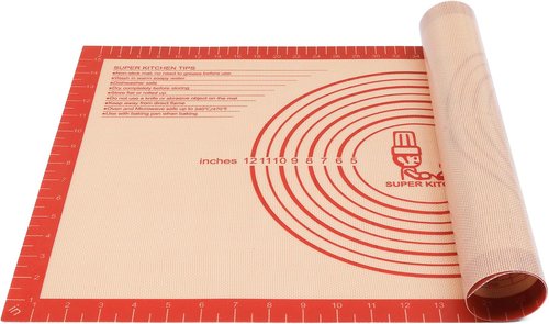 Folksy Super Kitchen Non-Slip Silicone Pastry Mat - Extra Large 16'' x 26'' with Measurements for Baking & Rolling Dough