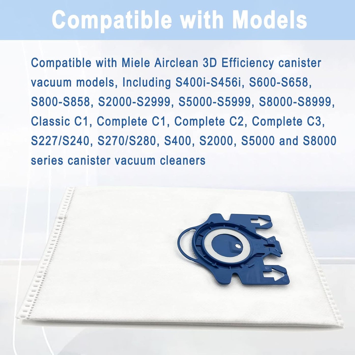 Miele AirClean 3D GN Vacuum Cleaner Bags - 16 Pack with 4 Motor Protection & AirClean Filters | Compatible with Classic C1, Complete C1-C3, S2-S8 Series