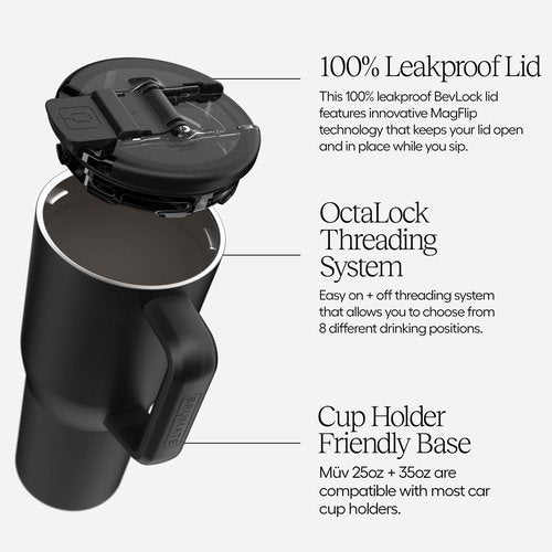 BrüMate Müv - 25oz 100% Leak Proof Insulated Coffee Mug with Handle & Lid - Stainless Steel Coffee Travel Mug - Double Walled Coffee Cup (Dune)