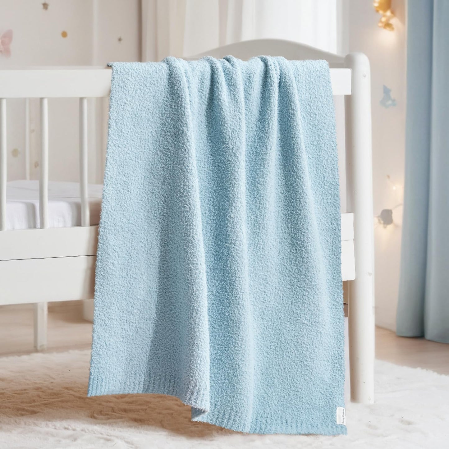 EVERGRACE Soft Plush Baby Blanket for Boys Girls, Double-Sided Fleece Fuzzy Toddler Nursery Blanket Lightweight Warm Cozy Throw Blanket for Baby Crib, Couch, Bed, Ivory White, 50"x60"
