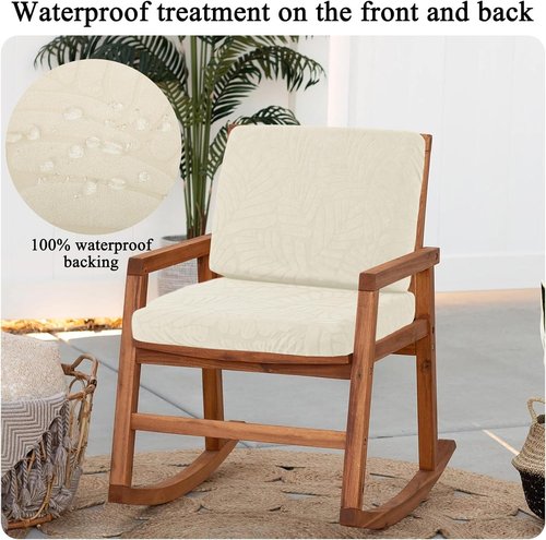 Hebe Stretch Patio Cushion Covers Set - 8 Waterproof & Washable Slipcovers for Outdoor Furniture