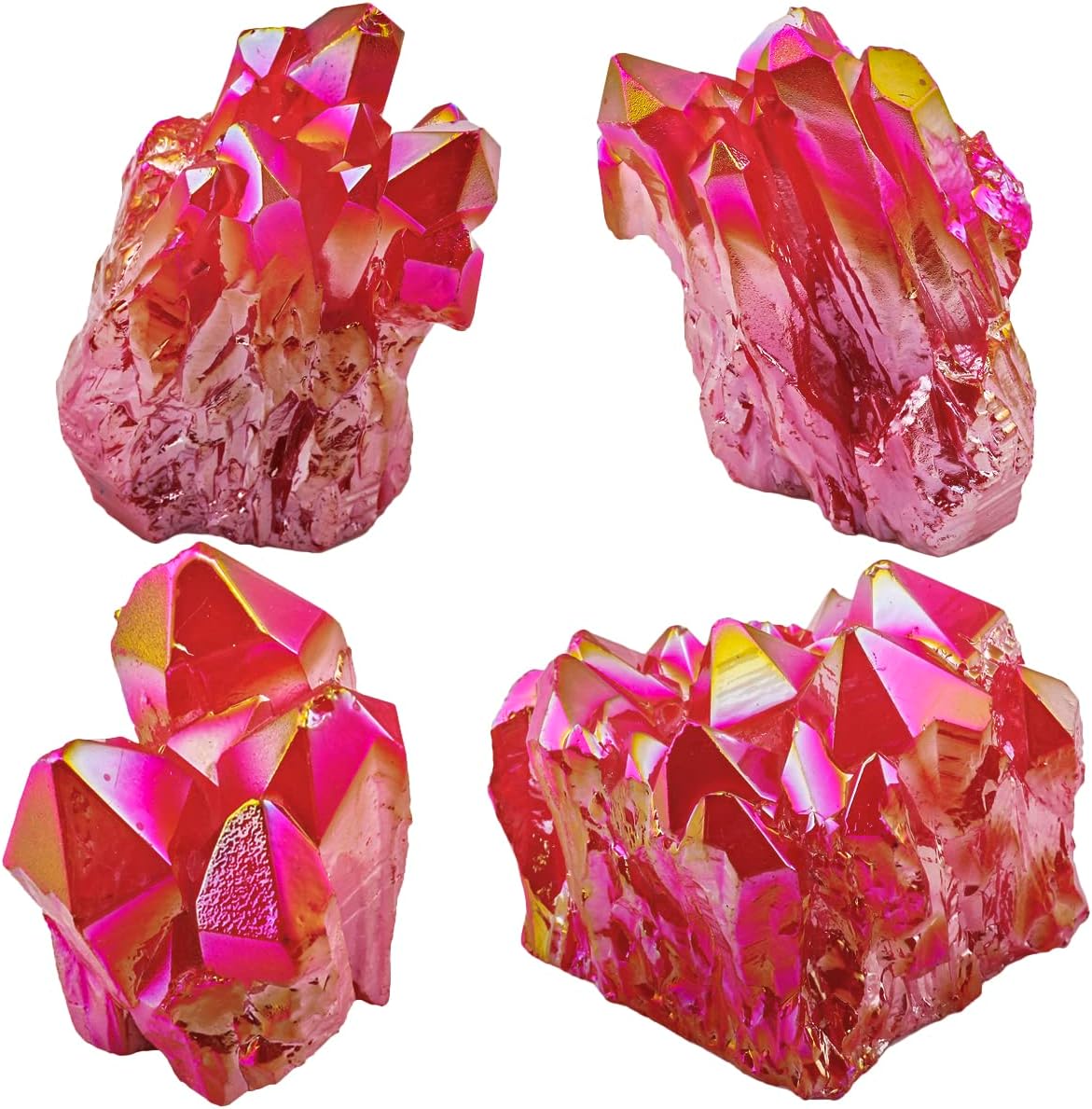 Red Titanium Coated Quartz Geode Druzy Crystal Cluster Specimen - 0.2-0.3lb