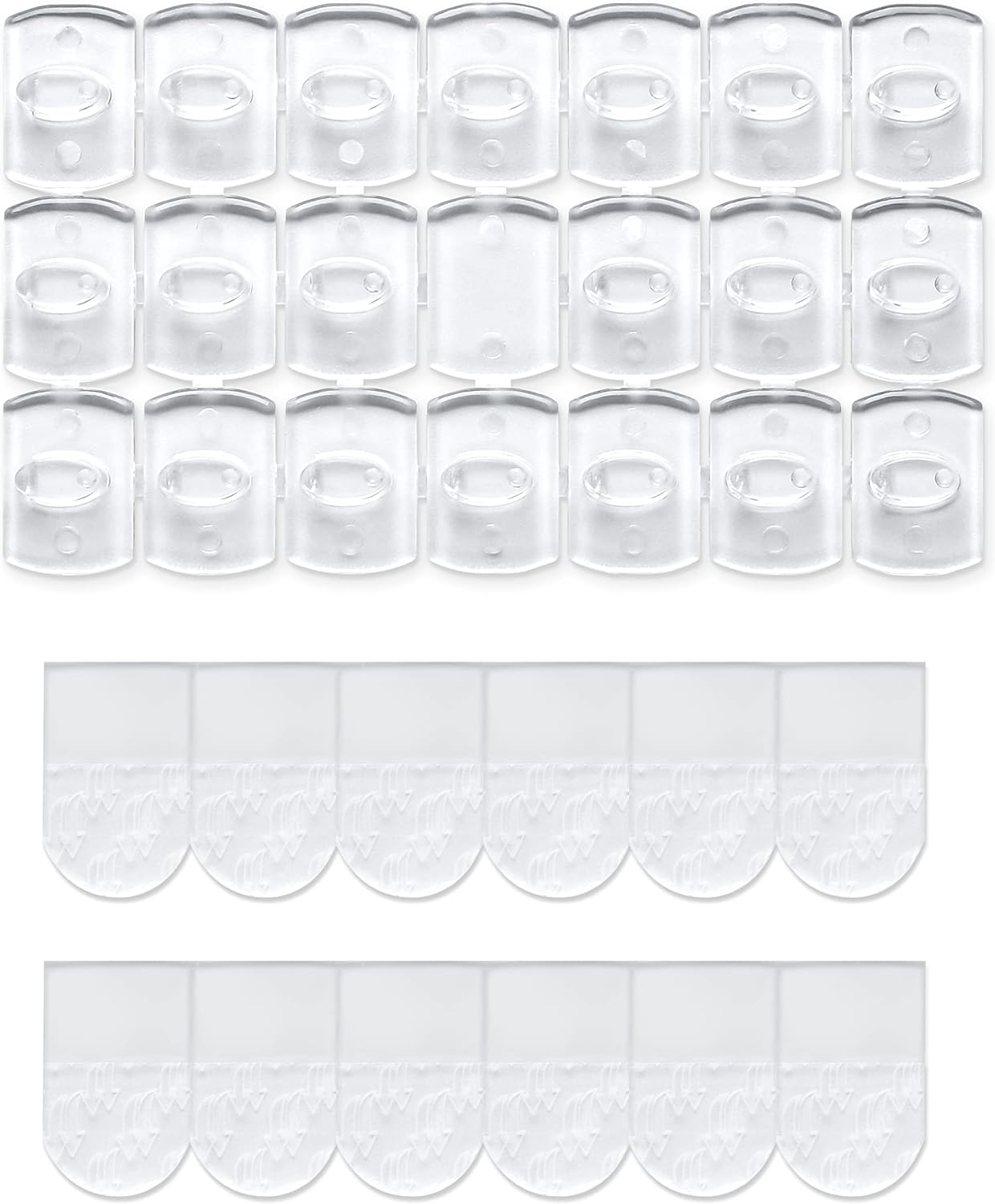 MOVELYST Mini Clear Light Clips - 100 Damage-Free Indoor Wall Hooks with 120 Adhesive Strips for Easy Hanging