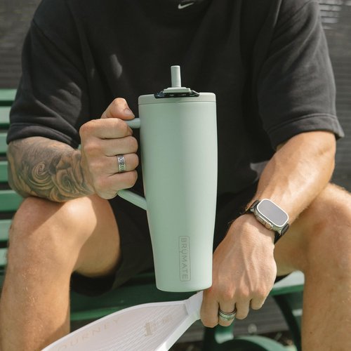 BrüMate Era Flip 30oz Tumbler with 100% Leakproof Covered Straw Lid | Hygienic Covered Straw | Insulated Stainless Steel Water Bottle with Handle | Cup Holder Friendly | BPA-Free (Dark Aura)